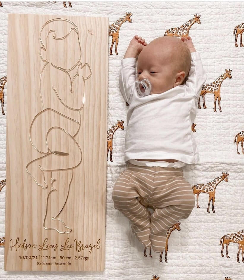 Baby Birth Plaque | Unique Life-Size Newborn Keepsake - Lulu Babe