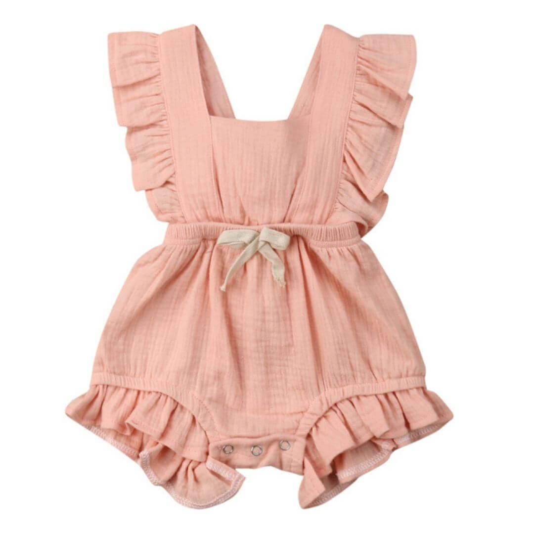 Pink Willow ruffle romper for baby girls