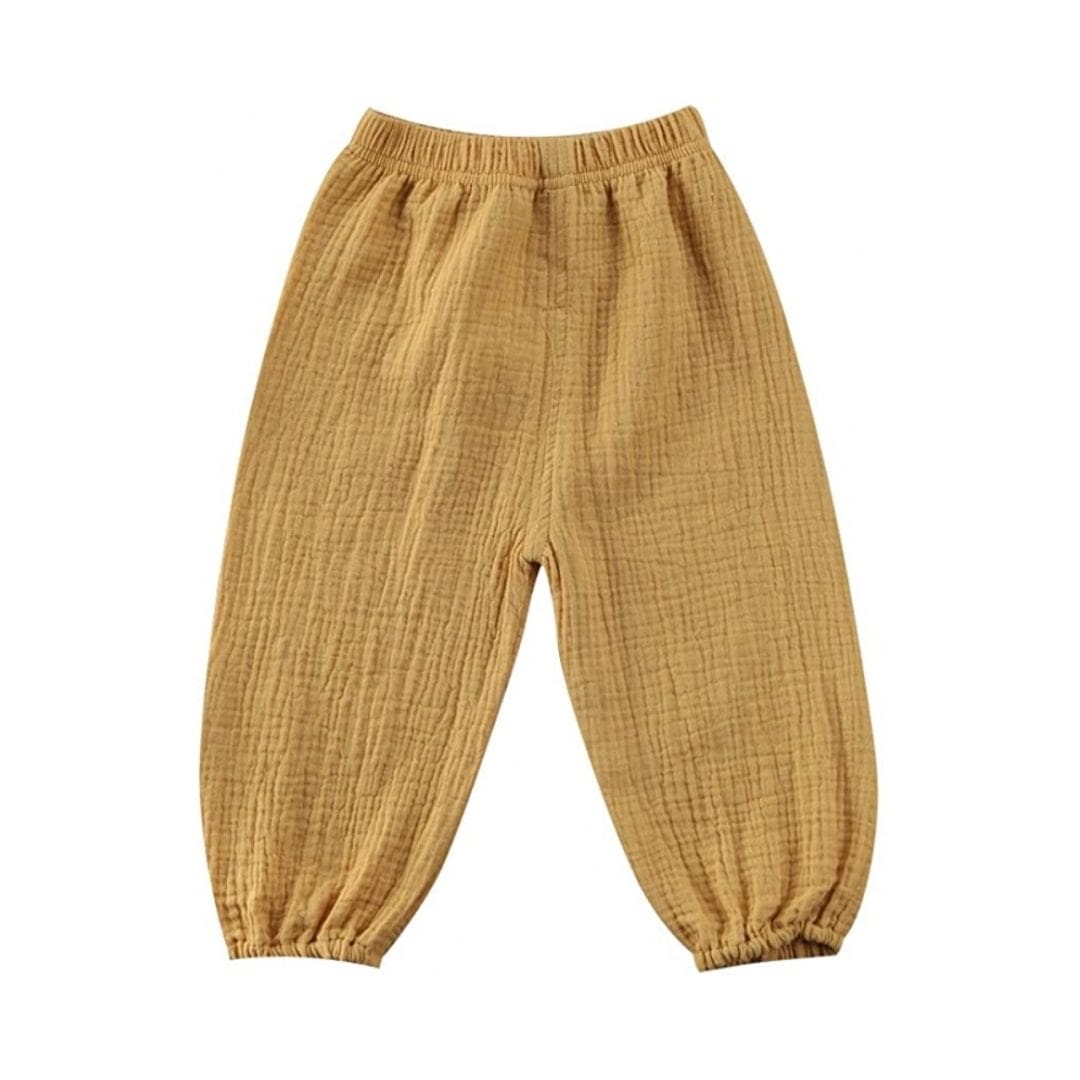 Jordan harem pants in mustard, for babies and toddlers 6 months to 4 years