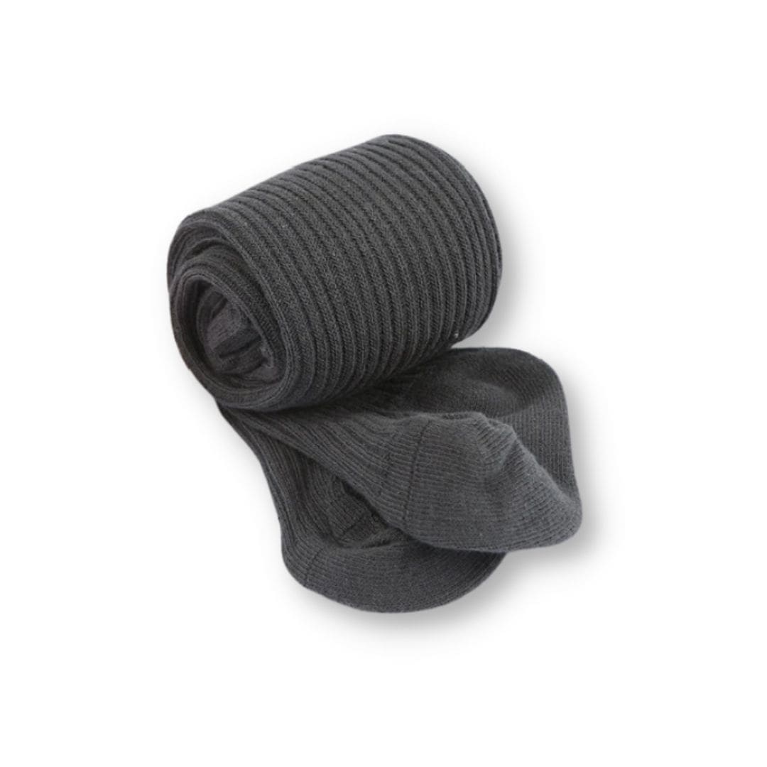 Ribbed baby tights in charcoal for 0-4 years