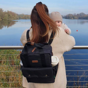 Babymel Georgi Eco Convertible Nappy Backpack - Black - Lulu Babe
