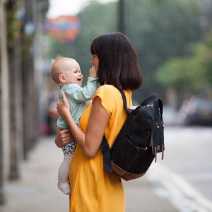 Babymel Robyn Eco Nappy Backpack Black with Change Mat - Lulu Babe