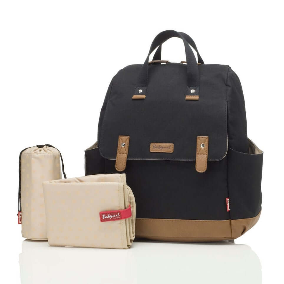 Babymel Robyn Eco Nappy Backpack Black with Change Mat - Babymel