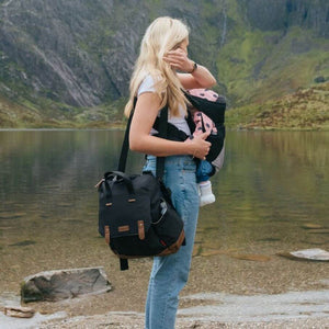 Babymel Robyn Eco Nappy Backpack Black with Change Mat - Lulu Babe