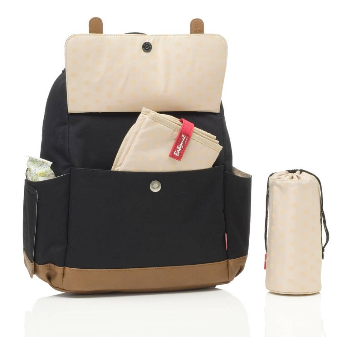 Babymel Robyn Eco Nappy Backpack Black with Change Mat - Babymel