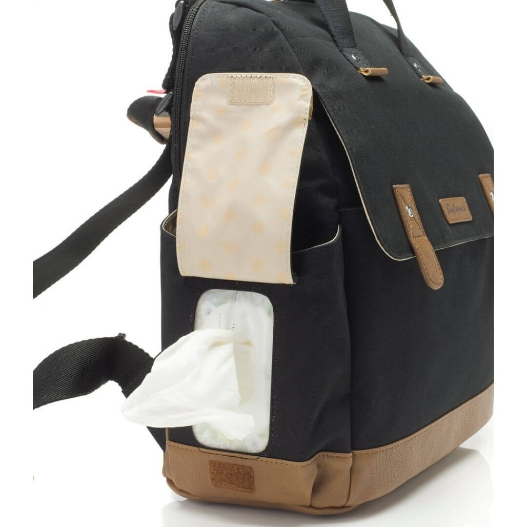 Babymel Robyn Eco Nappy Backpack Black with Change Mat - Babymel