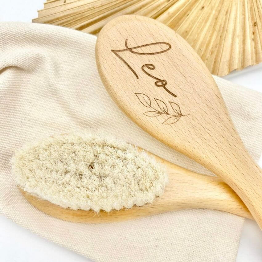 Personalised Wooden Baby Hair Brush | Newborn Gift - Lulu Babe