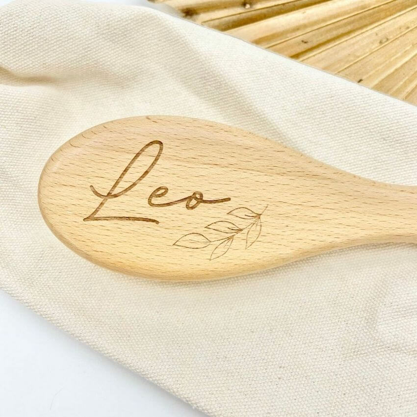Personalised Wooden Baby Hair Brush | Newborn Gift - Lulu Babe