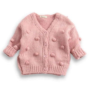 Shop Adorable Pom Pom Baby Cardigan | Cute and Cozy Knit Cardigan - Lulu Babe