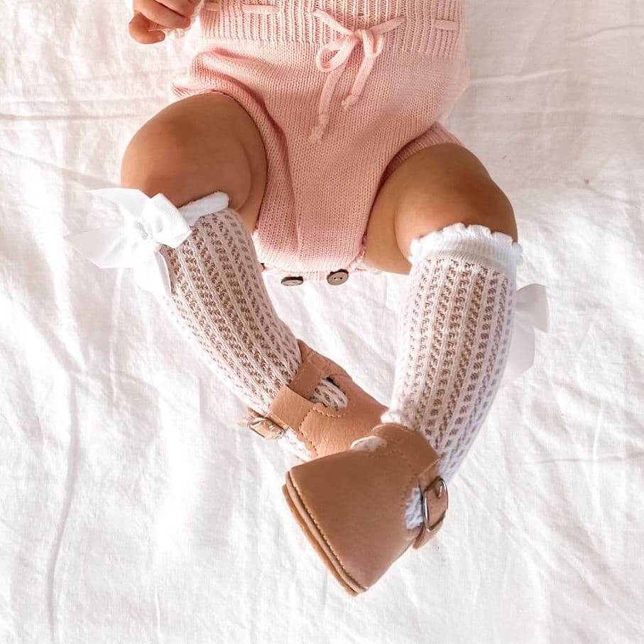 Bow Lace Knee High Socks | Sweet Baby Girl Socks - Lulu Babe