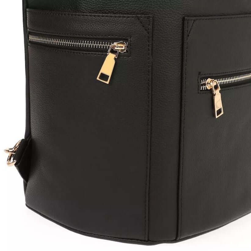 Brooklyn nappy bag in black - closeup shot |  Lulu Babe