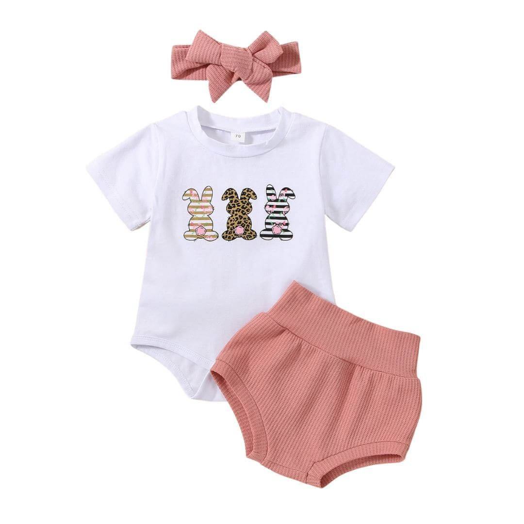 Easter Outfit Bunny Print Shorts Infant Bloomers Boy Baby Girls