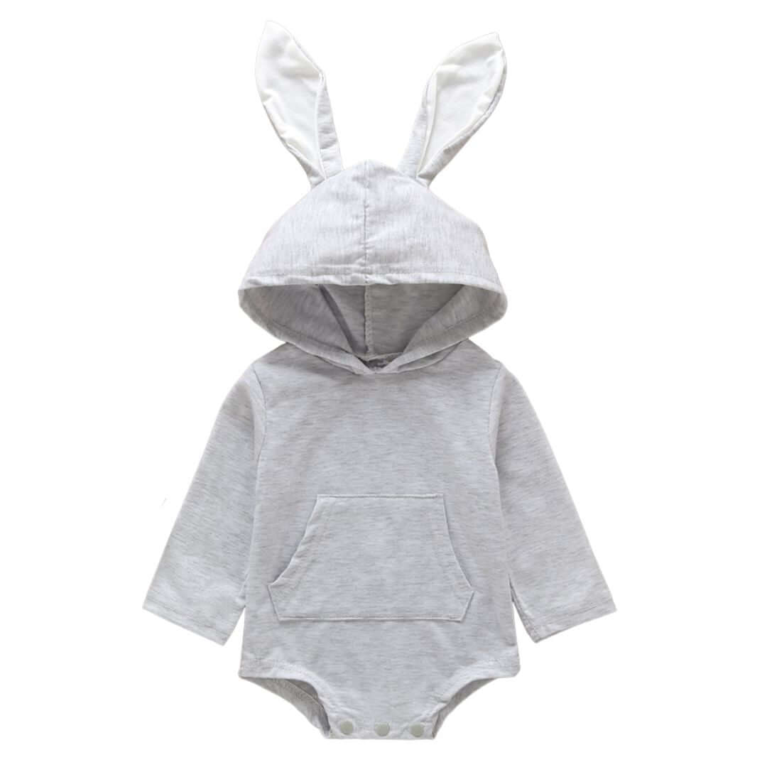 Bunny Hooded Baby Romper | Cute Unisex Onesie - Lulu Babe
