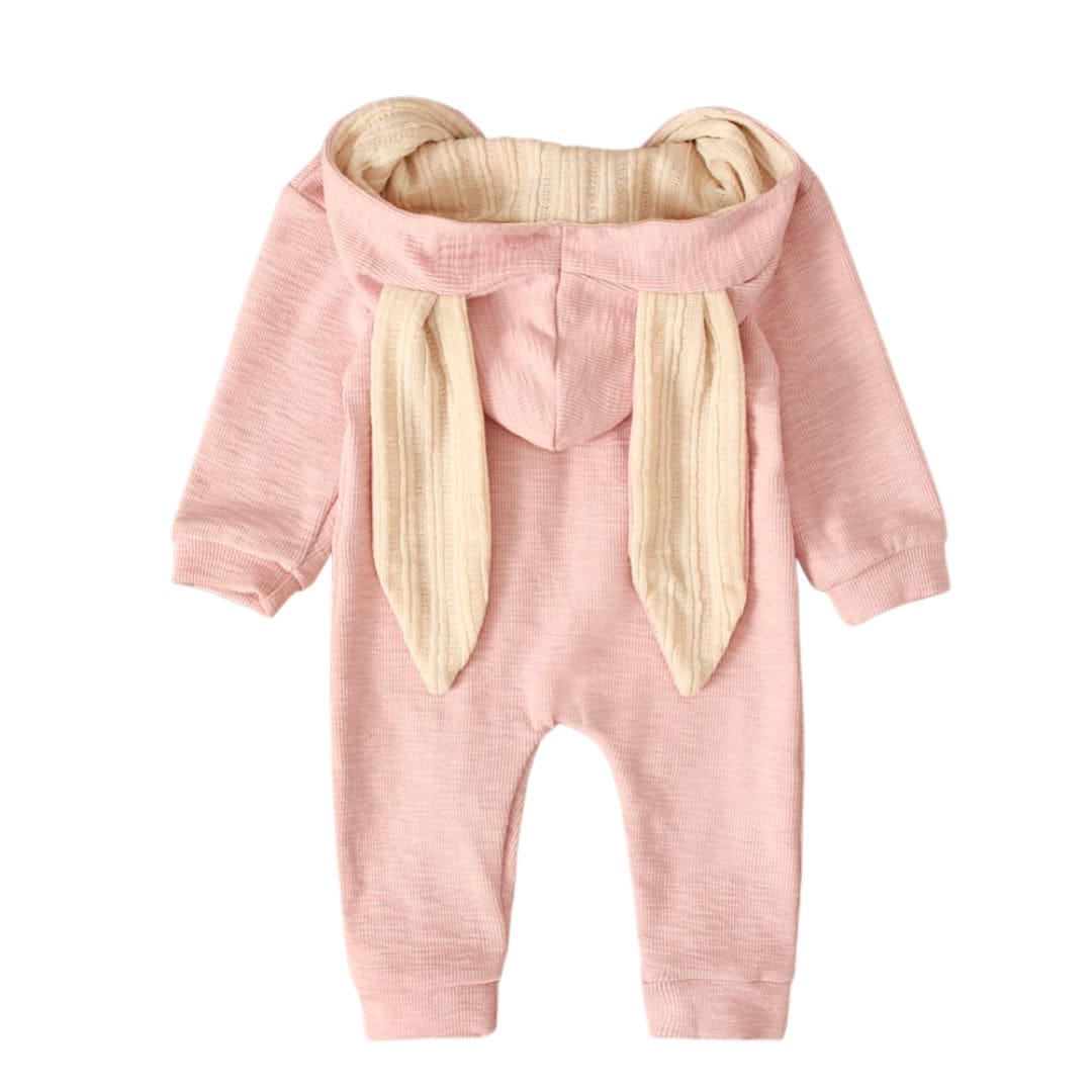 Bunny Zipper Baby Onesie | Floppy Bunny Ears on Hood - Lulu Babe