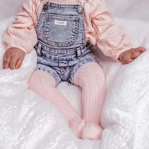 Baby Girl Cable Knit Tights | Beautiful Cable Knit Pattern - Lulu Babe