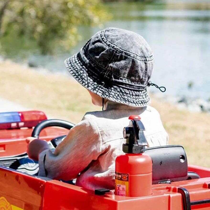 Black Denim Bucket Baby Hat | Little Renegade Company