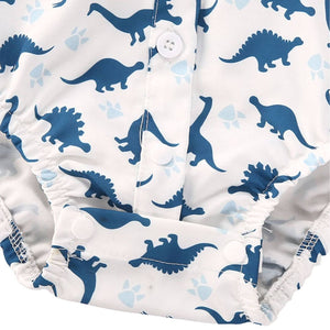 Dinosaur Bow Tie Onesie | Baby Boy Special Occasion Romper - Lulu Babe