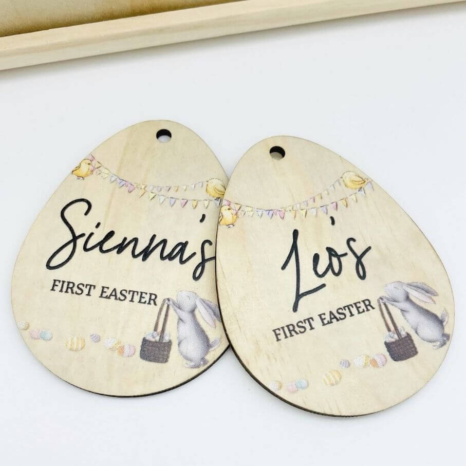Personalised Easter Egg Tag | Wooden Gift Tag - Lulu Babe