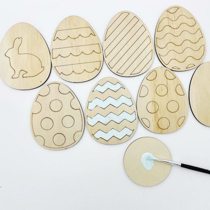 Wooden Easter Egg Paint Kit | Decorate Your Own Easter Eggs - Lulu Babe