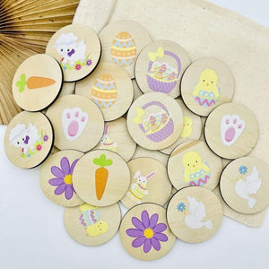Easter Memory Game | Wooden Match Up Game - Lulu Babe