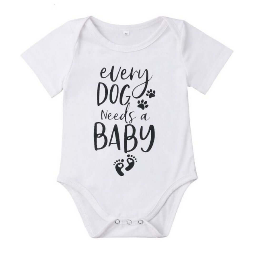 Every Dog Needs A Baby Romper | Pregnancy Announcement Onesie - Lulu Babe
