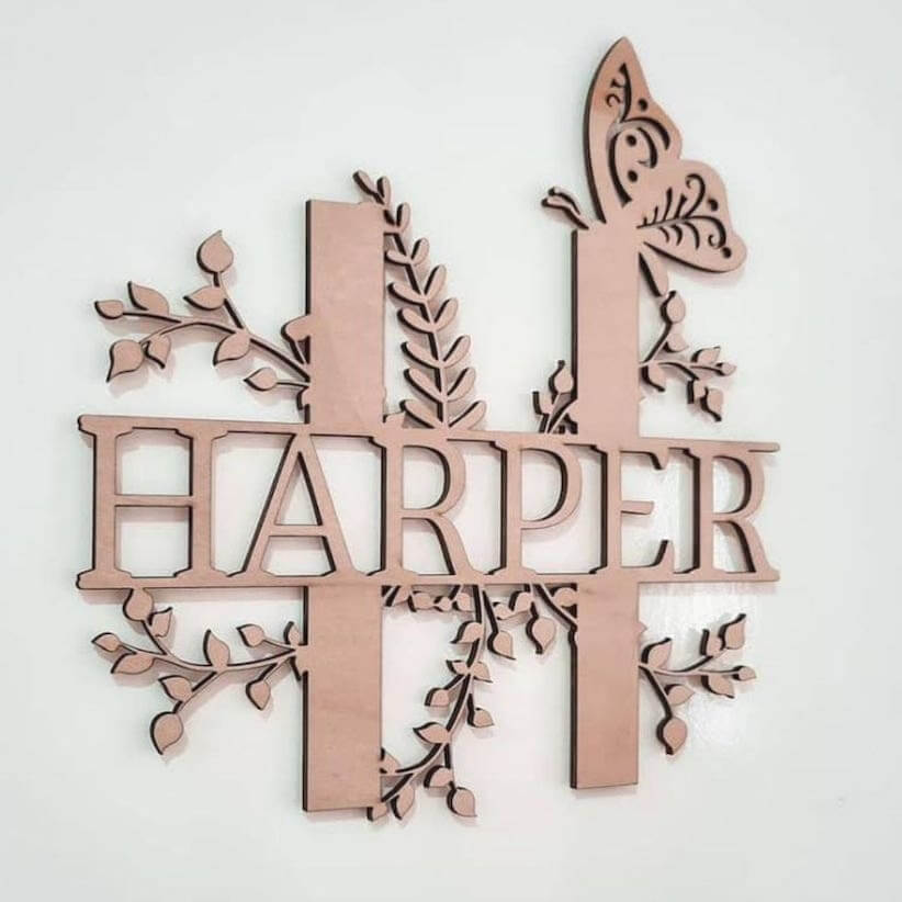 Floral Initial Name Sign | Personalised Letter Name Sign