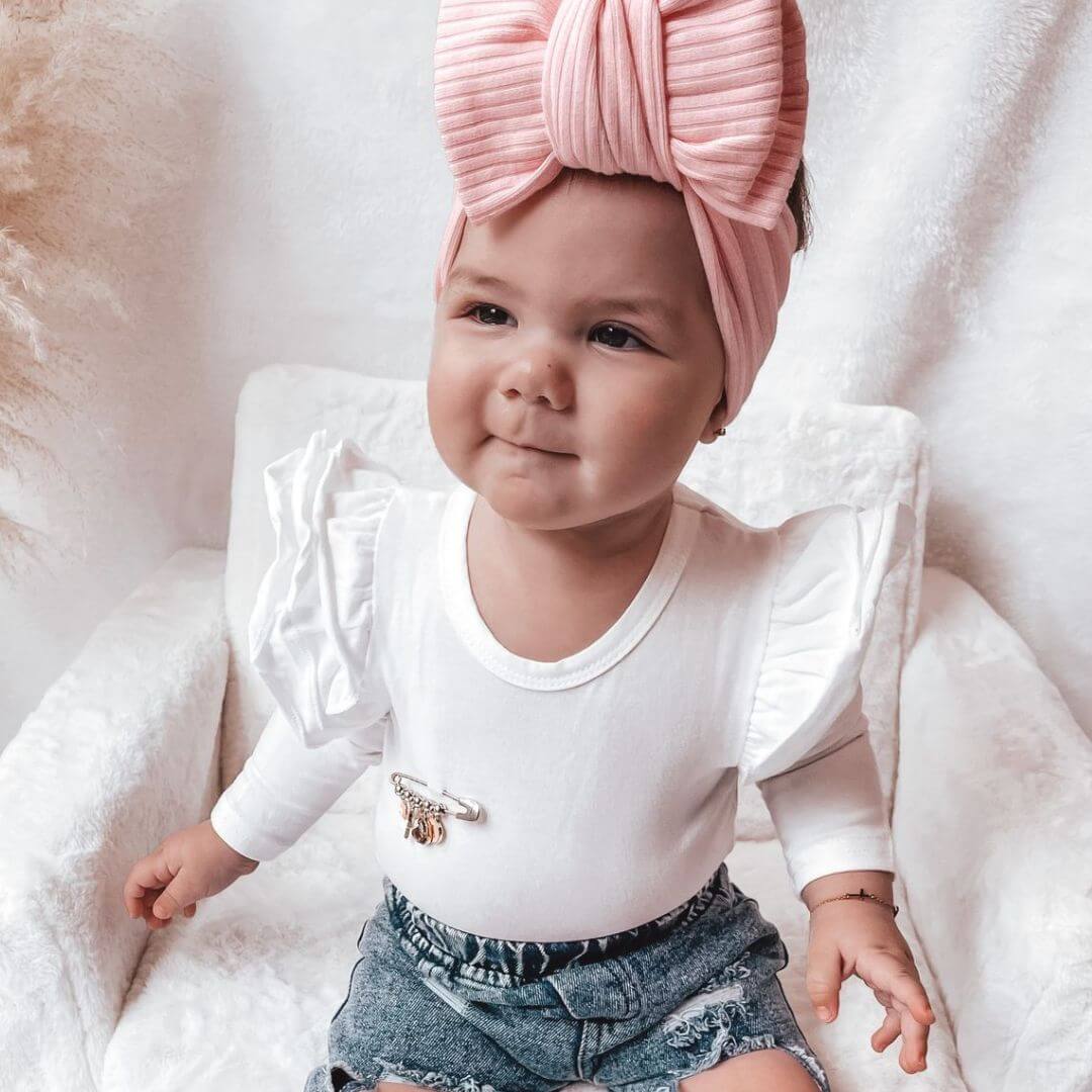 Flutter Baby Bodysuit | Long Sleeve Ruffle Romper - Lulu Babe
