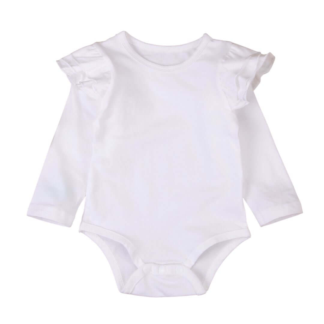Flutter Baby Bodysuit | Long Sleeve Ruffle Romper - Lulu Babe