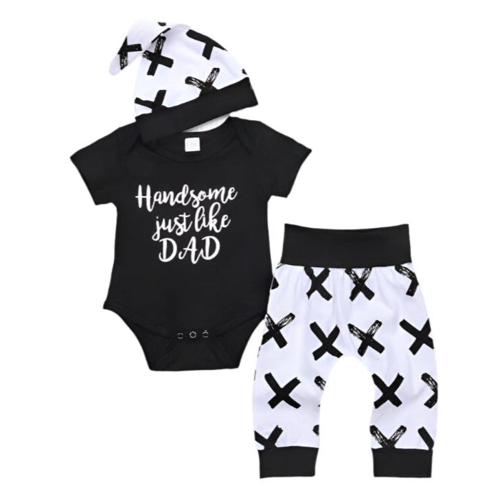 Handsome Like Dad Baby Set | Cute Baby Boy Outfit - Lulu Babe