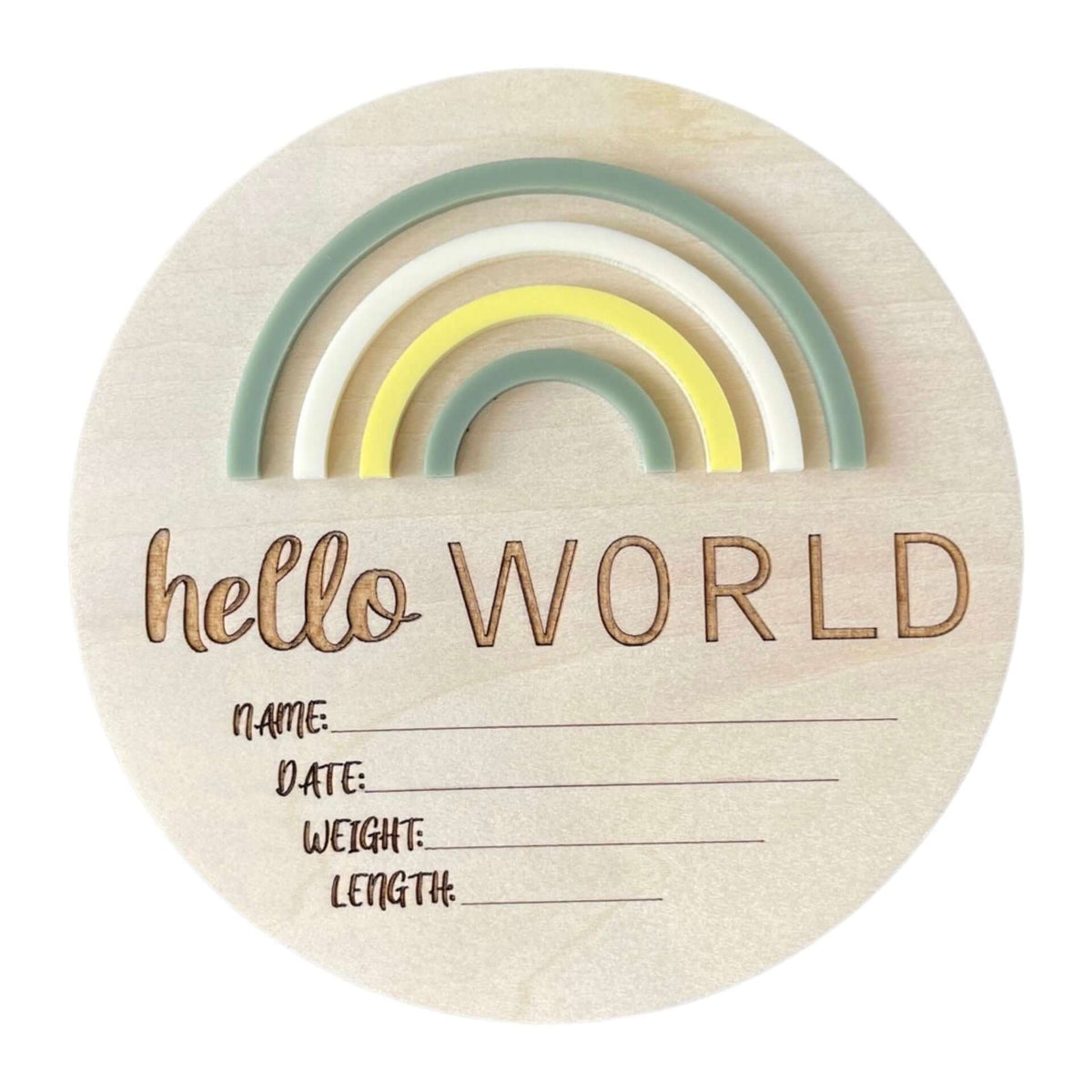Birth Announcement Plaque - Hello World