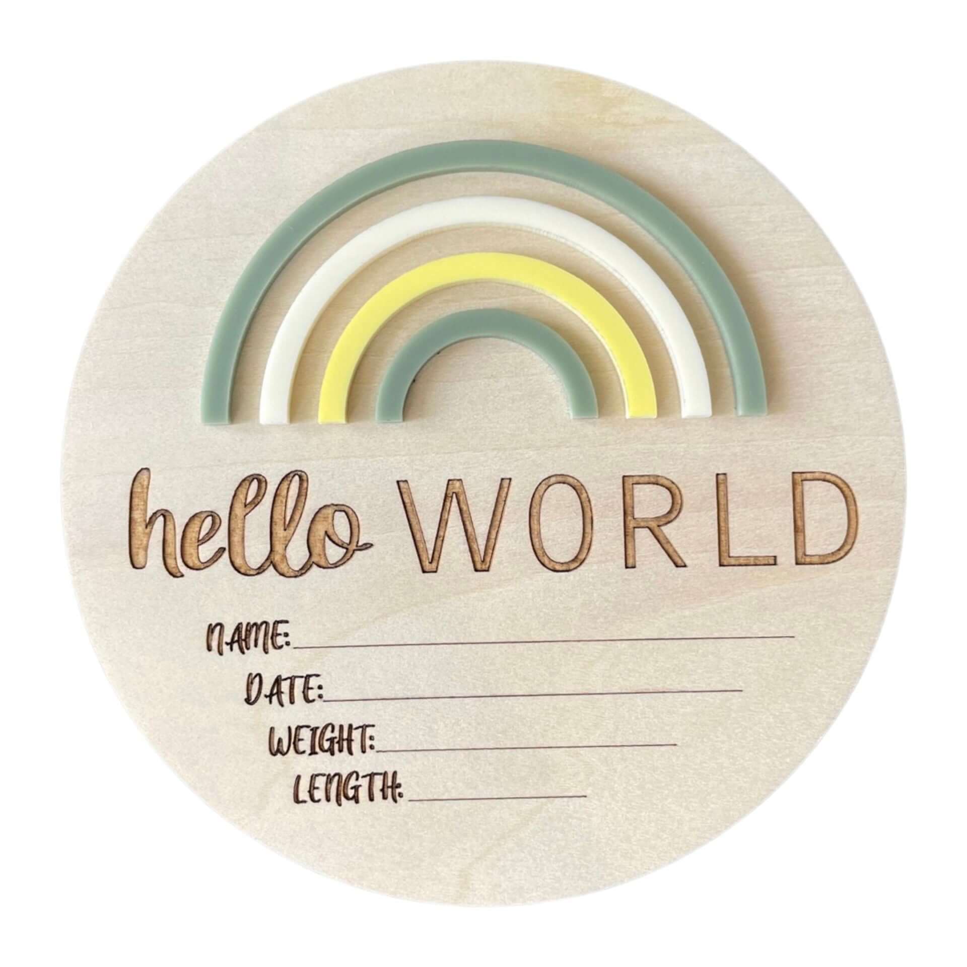 Birth Announcement Plaque - Hello World - Lulu Babe