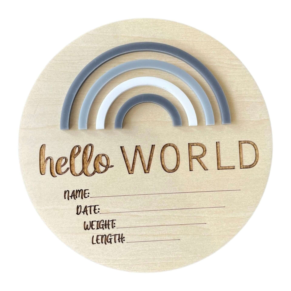 Birth Announcement Plaque - Hello World