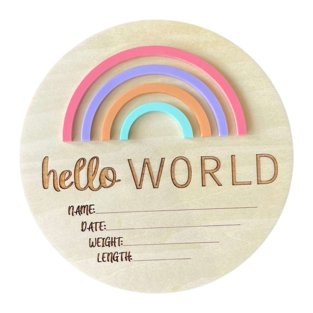 Birth Announcement Plaque - Hello World