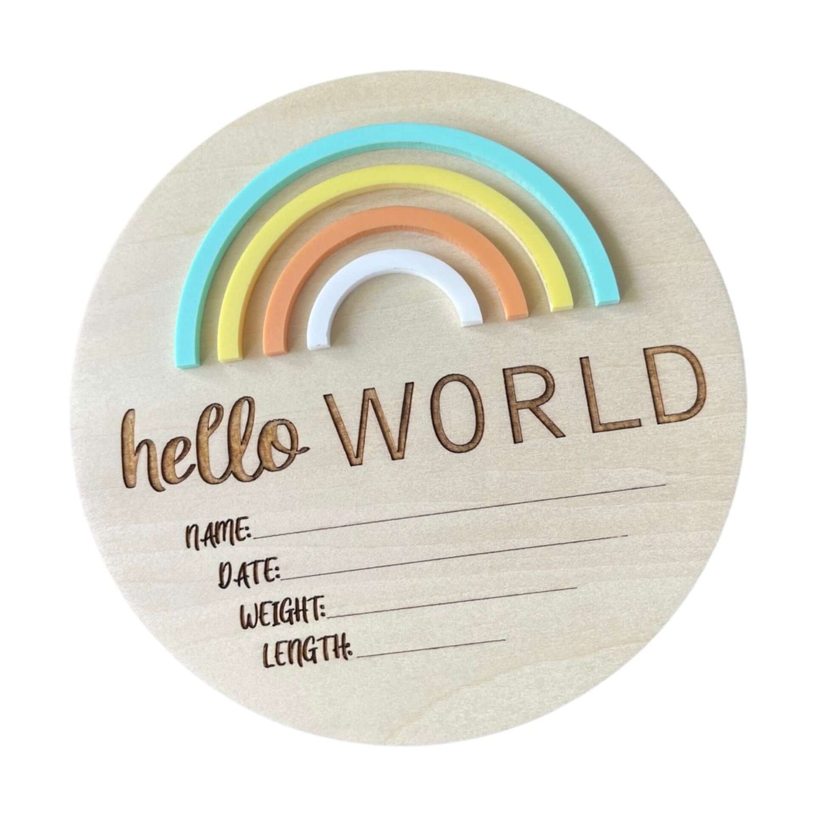 Birth Announcement Plaque - Hello World