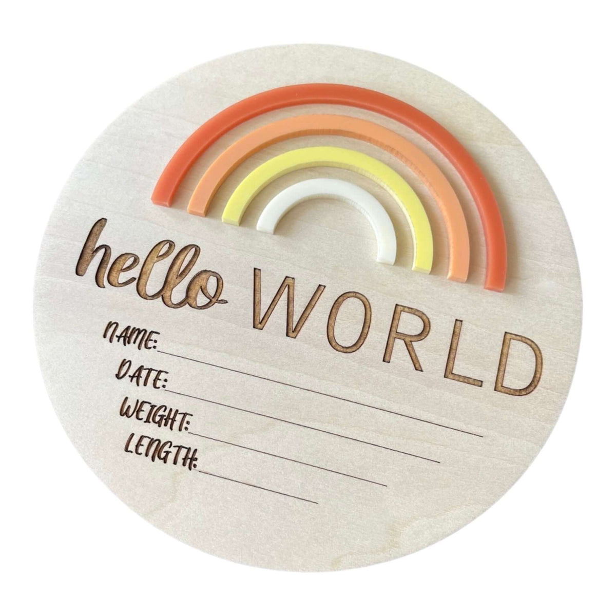 Birth Announcement Plaque - Hello World