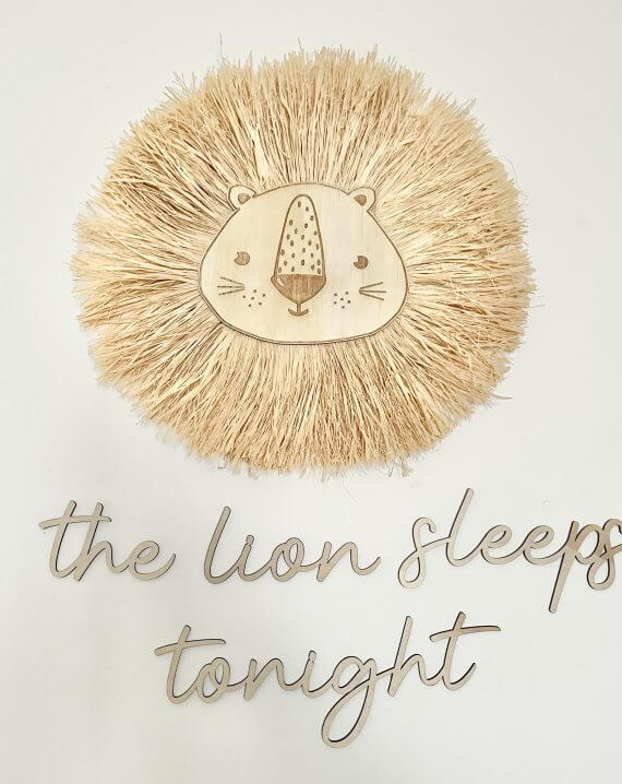 Raffia Lion Wall Hanging | Nursery Wall Decor - Lulu Babe