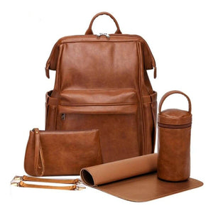 Indie Faux Leather Nappy Bag Backpack - Lulu Babe
