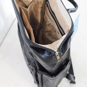 Indie Faux Leather Nappy Bag Backpack - Lulu Babe