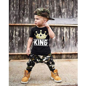Boys King Camo Harem Set | Cool Camouflage Outfit - Lulu Babe