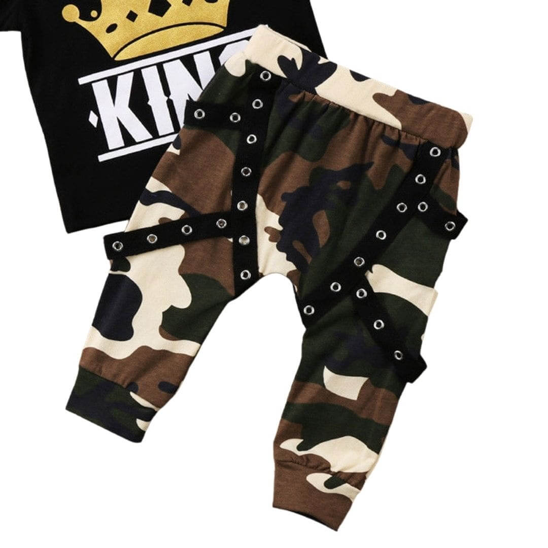 Boys King Camo Harem Set | Cool Camouflage Outfit - Lulu Babe