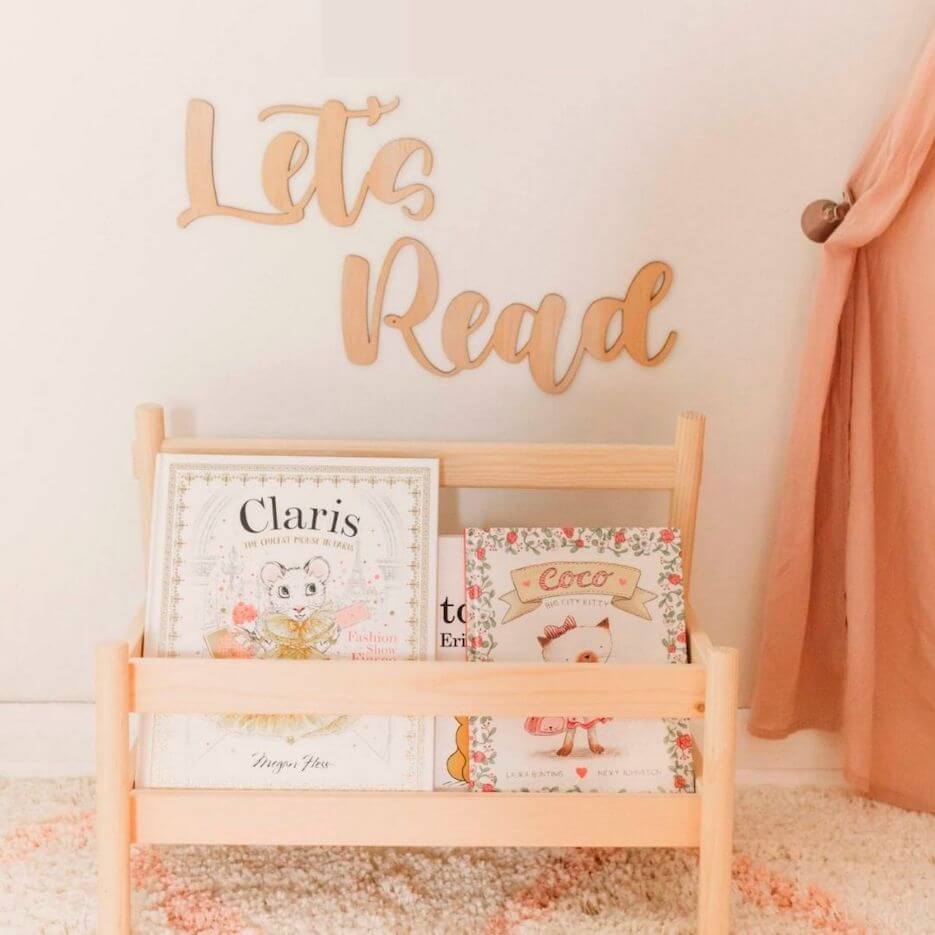 Let's Read Wooden Sign | Kids Bedroom Sign - Lulu Babe