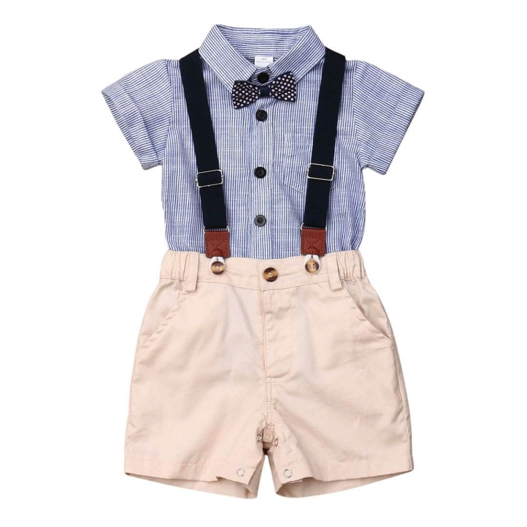 Levi Tie & Suspenders Set | Baby Boy Gentleman Outfit - Lulu Babe