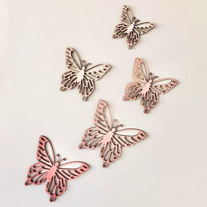 Ombre Butterfly Wall Decals | 5 Wooden Butterflies - Lulu Babe