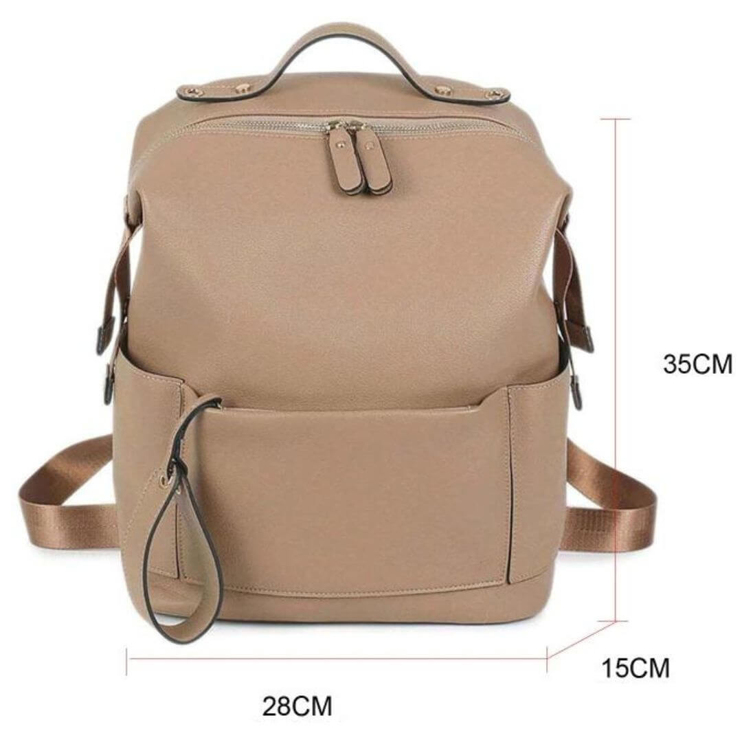 Penelope Nappy Bag in camel | Convertible Nappy Backpack - Lulu Babe