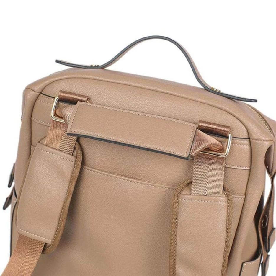Penelope Nappy Bag in camel | Convertible Nappy Backpack - Lulu Babe
