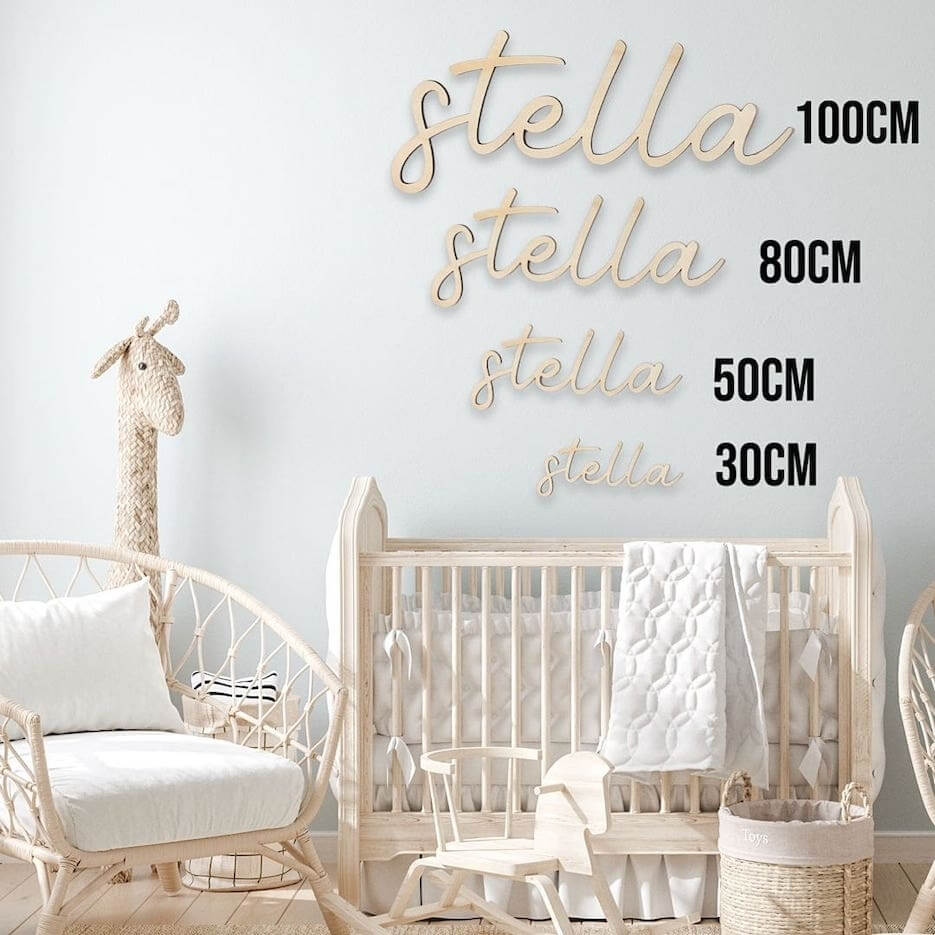 Wooden Name Sign | Personalised Nursery Wall Plaque - Lulu Babe