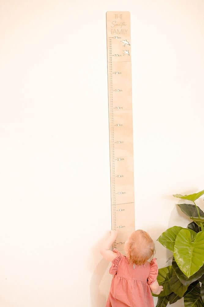 Personalised Wooden Height Chart - Pastel rainbow design - Lulu Babe