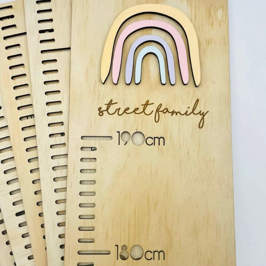 Personalised Wooden Height Chart - Capture Your Child's Milestones! - Lulu Babe