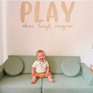 PLAY Sign | Wooden Play Sign for Playroom - Lulu Babe