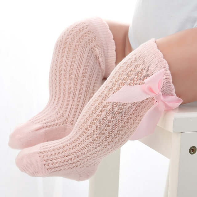 Bow Lace Knee High Socks | Sweet Baby Girl Socks - Lulu Babe